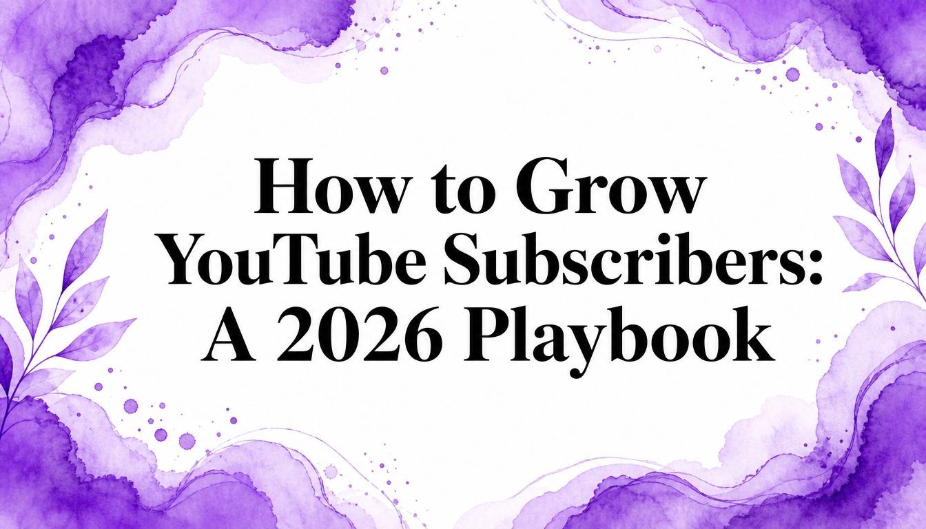 How to Grow YouTube Subscribers: A 2026 Playbook How to Grow YouTube Subscribers: A 2026 Playbook