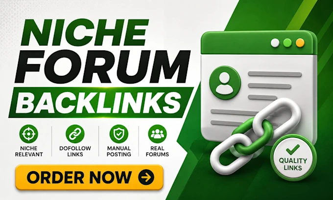 high quality niche dofollow forum backlinks service through manual forum posting