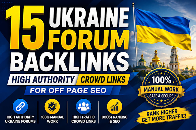 15 ukraine forum backlinks service, high authority crowd links for off page SEO