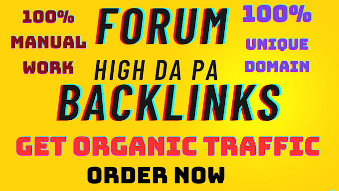 100 forum posting, unique domain dofollow forum backlinks service