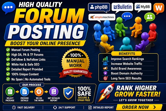 75 high quality forum posting backlinks service