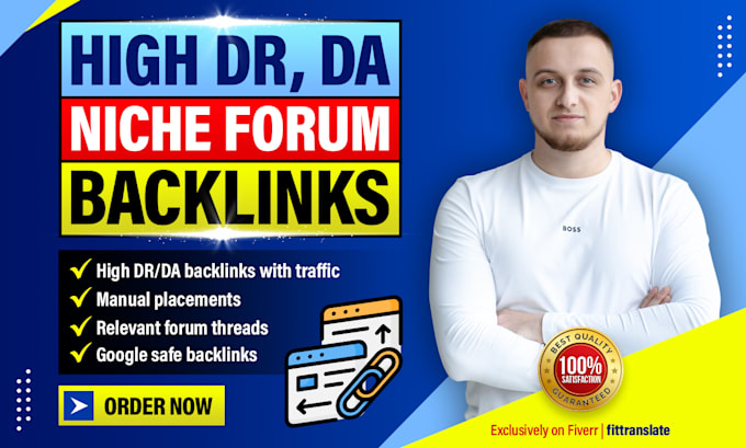 manual placement high dr da niche forum seo backlinks service