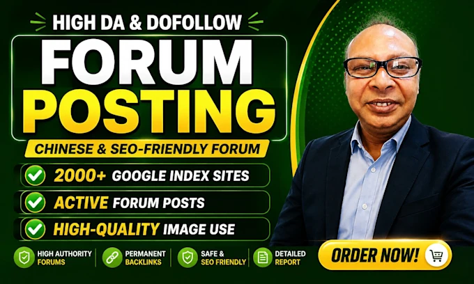 70 high authority forum posting and SEO dofollow backlinks service